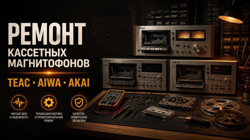 Ремонт кассетных магнитофонов TEAC, AIWA, AKAI