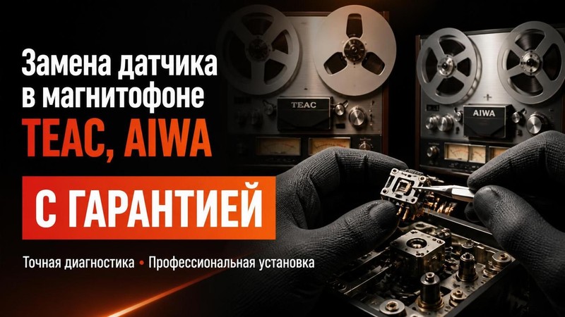 Замена датчика в магнитофоне TEAC, AIWA с гарантией