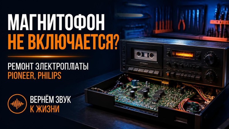Магнитофон не включается: ремонт электроплаты Pioneer, Philips