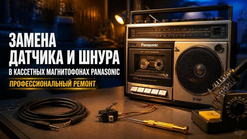 Замена датчика и шнура в кассетных магнитофонах Panasonic