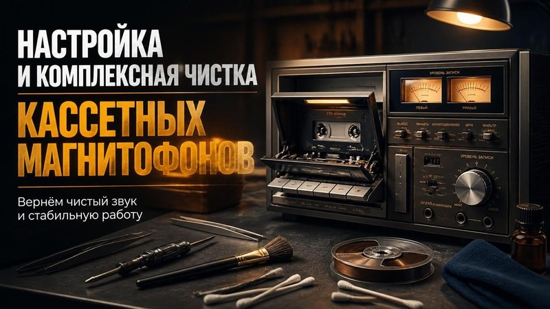 Настройка и комплексная чистка кассетных магнитофонов