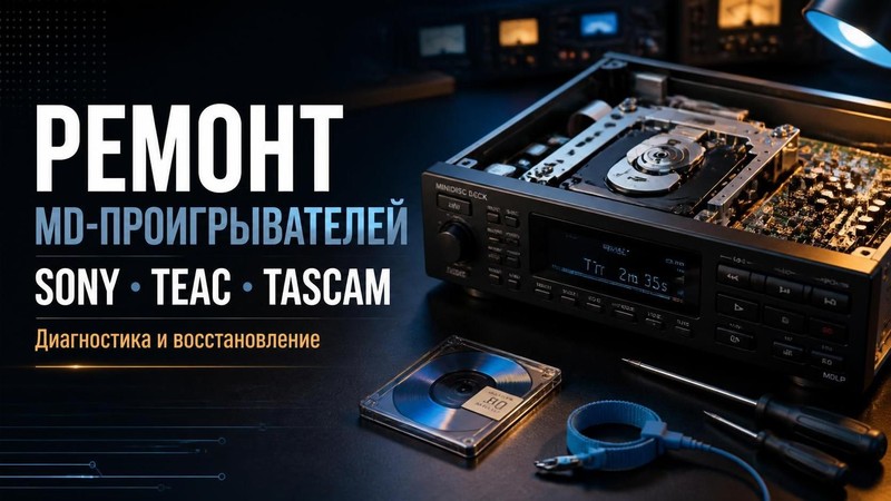 Ремонт MD-проигрывателей Sony, TEAC, Tascam