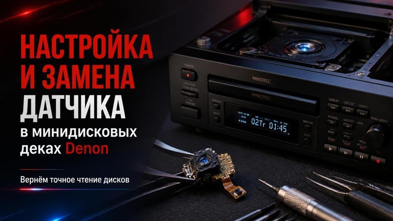 Настройка и замена датчика в минидисковых деках Denon