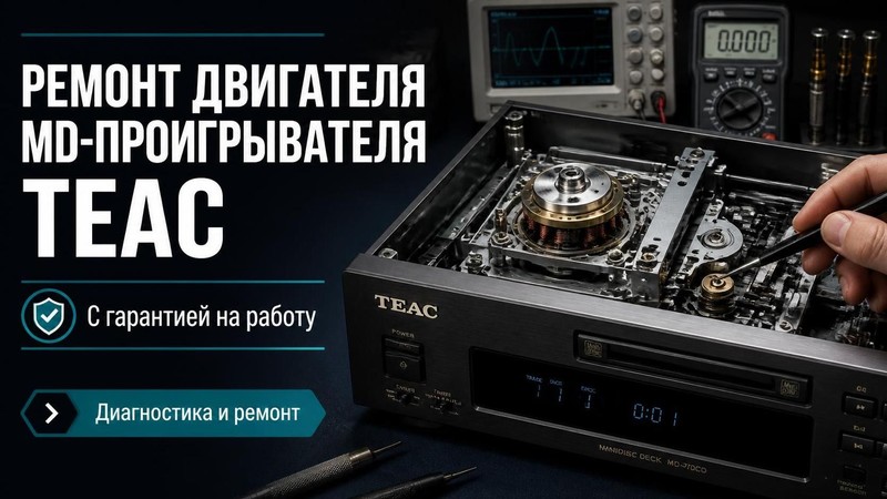 Ремонт двигателя MD-проигрывателя TEAC с гарантией