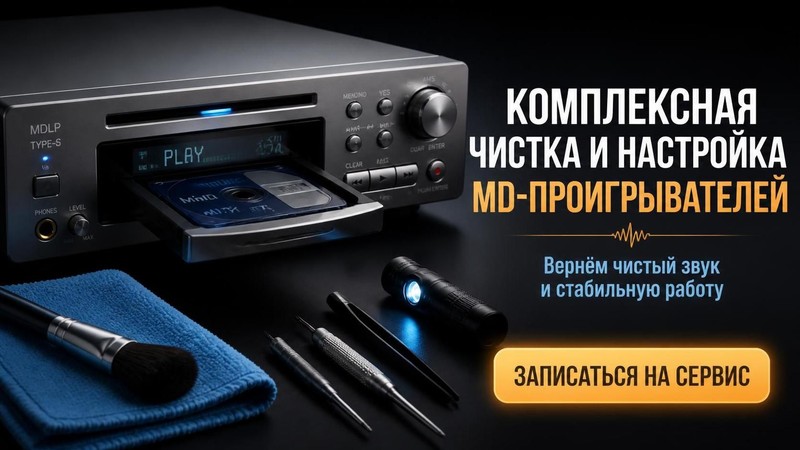 Комплексная чистка и настройка MD-проигрывателей