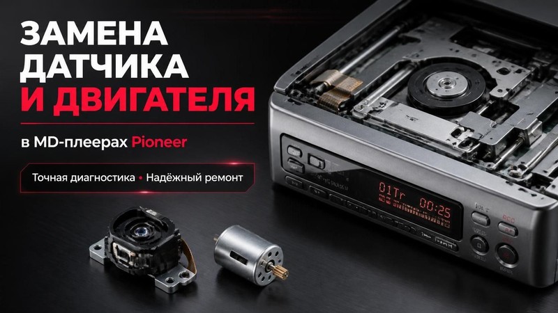 Замена датчика и двигателя в MD-плеерах Pioneer