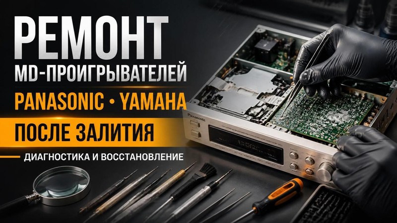 Ремонт MD-проигрывателей Panasonic, Yamaha после залития