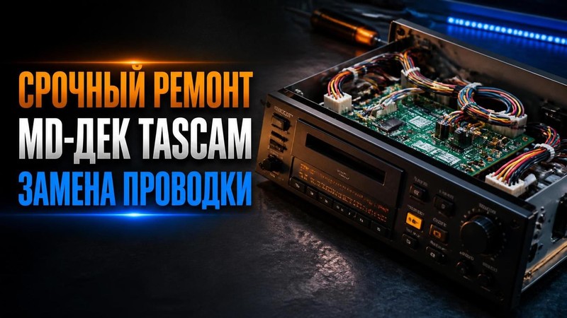 Срочный ремонт MD-дек Tascam, замена проводки