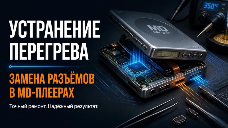 Устранение перегрева и замена разъемов в MD-плеерах