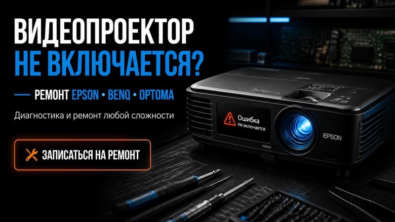 Видеопроектор не включается: ремонт Epson, BenQ, Optoma