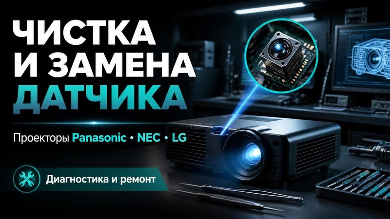 Чистка и замена датчика в проекторах Panasonic, NEC, LG