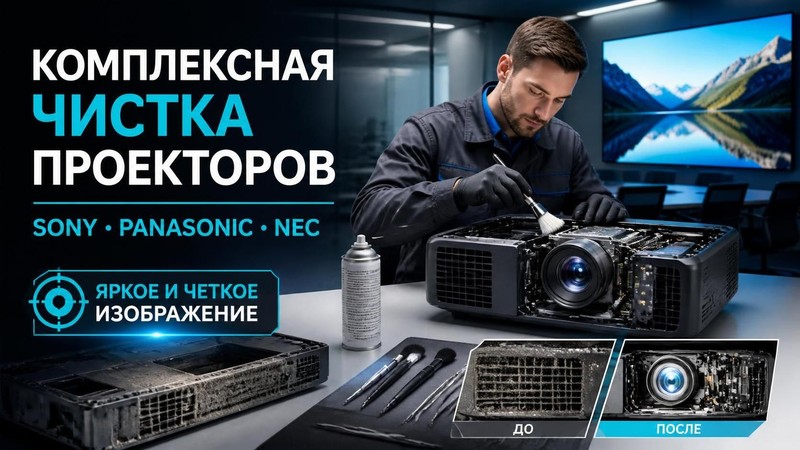 Комплексная чистка проекторов Sony, Panasonic, NEC