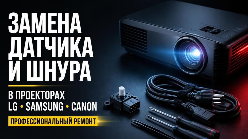 Замена датчика и шнура в проекторах LG, Samsung, Canon