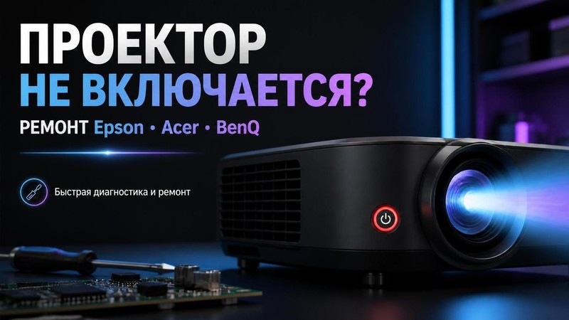 Проектор не включается: ремонт Epson, Acer, BenQ