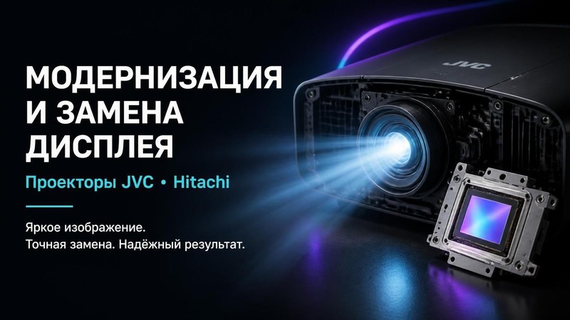 Модернизация и замена дисплея проектора JVC, Hitachi