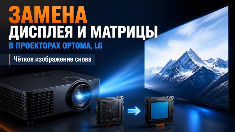 Замена дисплея и матрицы в проекторах Optoma, LG