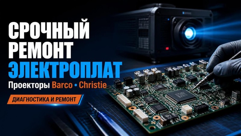 Срочный ремонт электроплаты проектора Barco, Christie