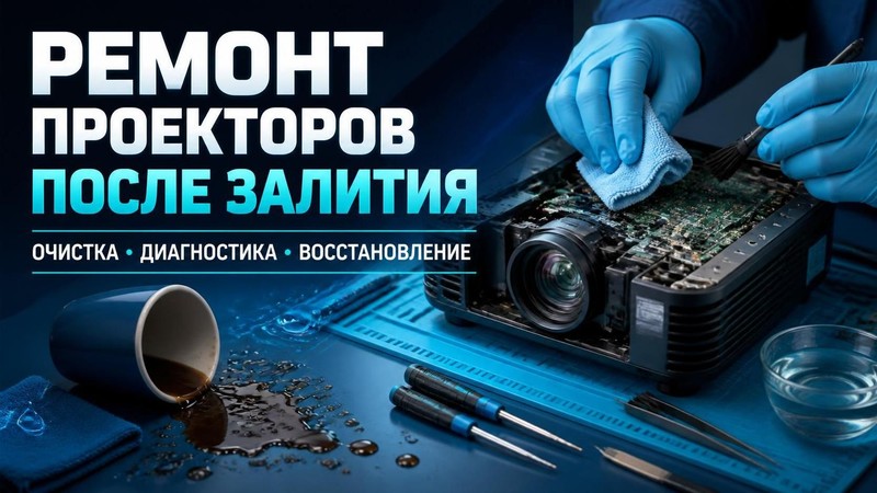 Ремонт проекторов после залития жидкостью