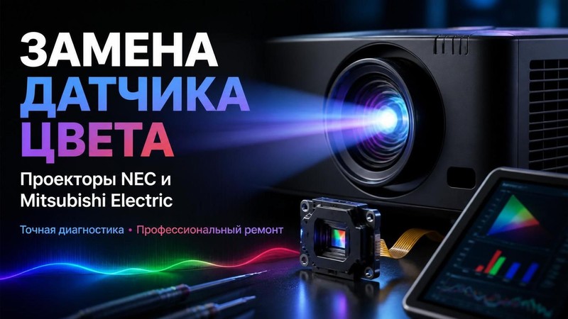 Замена датчика цвета в проекторах NEC, Mitsubishi Electric