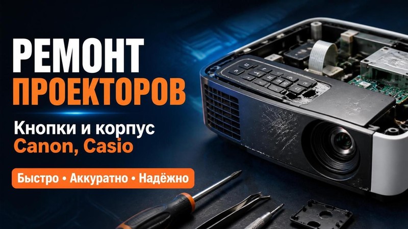 Ремонт кнопок и корпуса проектора Canon, Casio