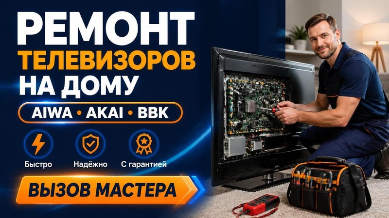 Ремонт телевизоров AIWA, AKAI, BBK на дому