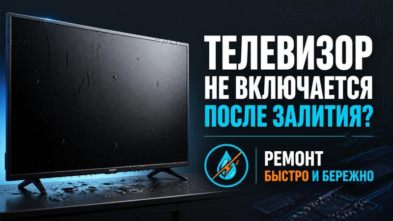 Телевизор не включается после залития: ремонт