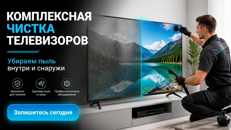 Комплексная чистка телевизоров от пыли