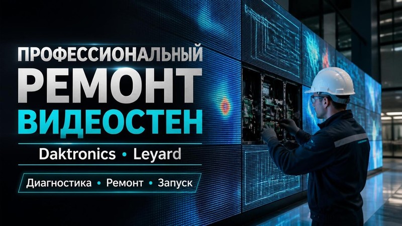 Профессиональный ремонт видеостен Daktronics, Leyard