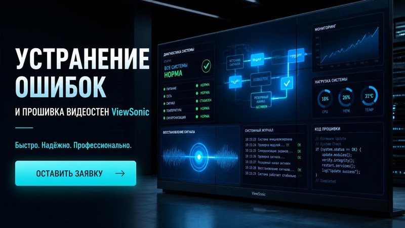 Устранение ошибок и прошивка видеостен ViewSonic