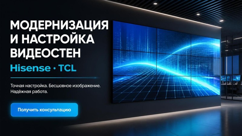 Модернизация и настройка видеостен Hisense, TCL
