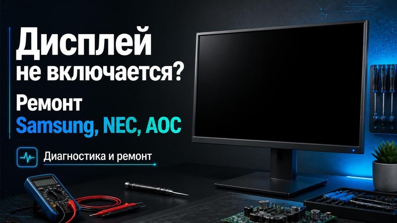Дисплей не включается: ремонт Samsung, NEC, AOC