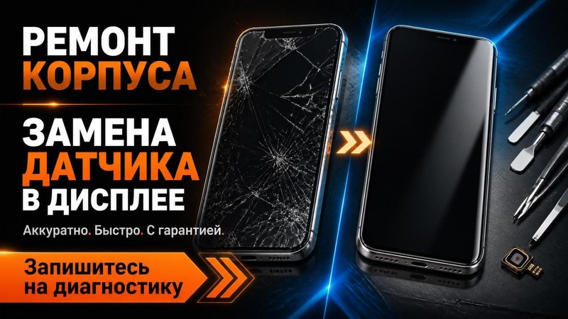 Ремонт корпуса и замена датчика в дисплеях