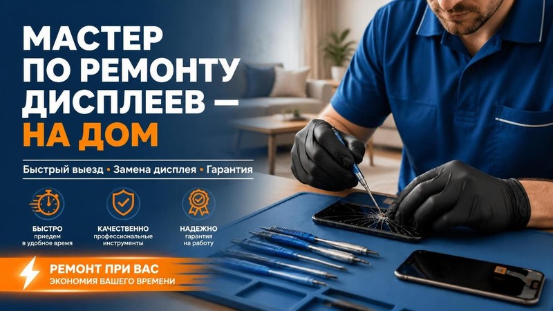 Вызвать мастера по ремонту дисплеев на дом