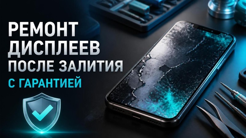 Ремонт дисплеев после залития с гарантией