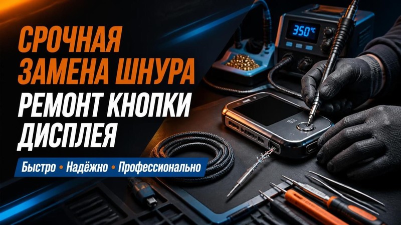 Срочная замена шнура и ремонт кнопки дисплея