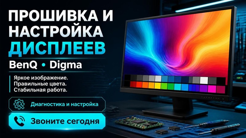 Прошивка и настройка дисплеев BenQ, Digma