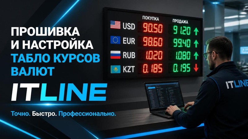 Прошивка и настройка табло курсов валют ITLINE