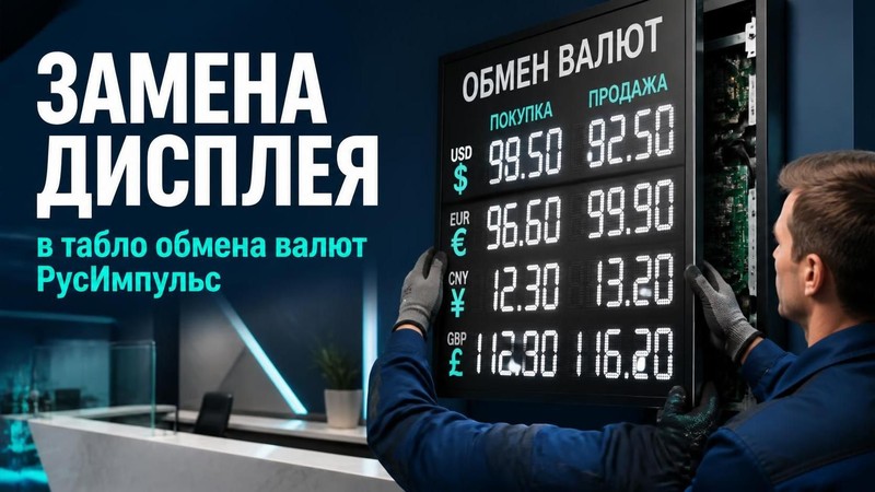 Замена дисплея в табло обмена валют РусИмпульс