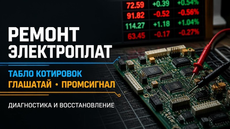 Ремонт электроплаты табло котировок Глашатай, ПРОМСИГНАЛ