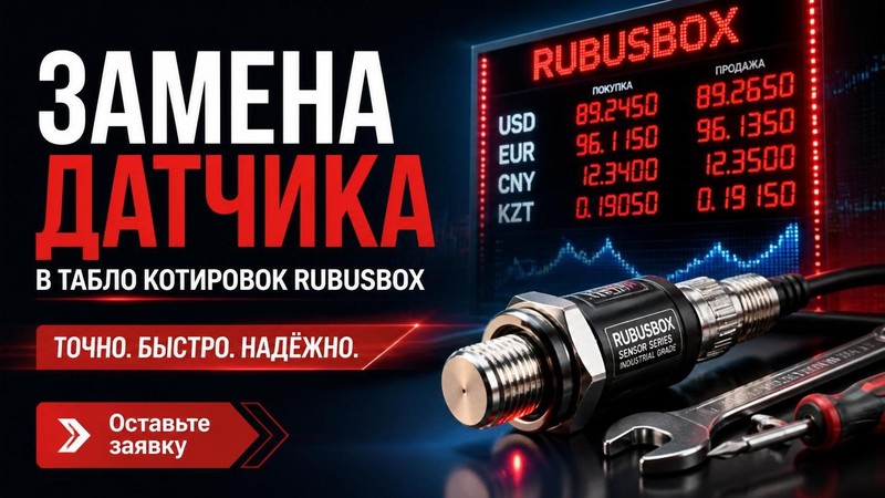 Замена датчика в табло котировок RUBUSBOX