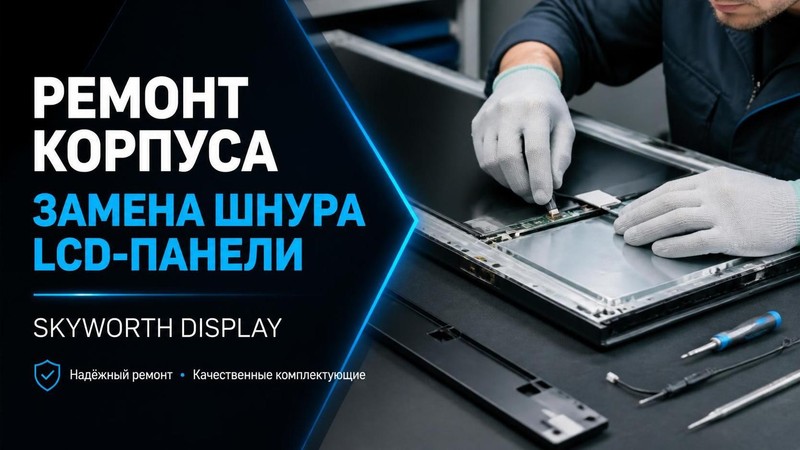 Ремонт корпуса и замена шнура LCD панели Skyworth Display