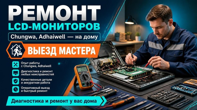 Ремонт LCD мониторов Chungwa, Adhaiwell на дому