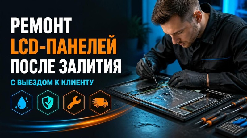 Ремонт LCD панелей после залития с выездом