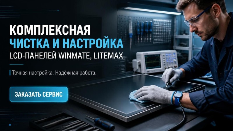 Комплексная чистка и настройка LCD панелей Winmate, Litemax