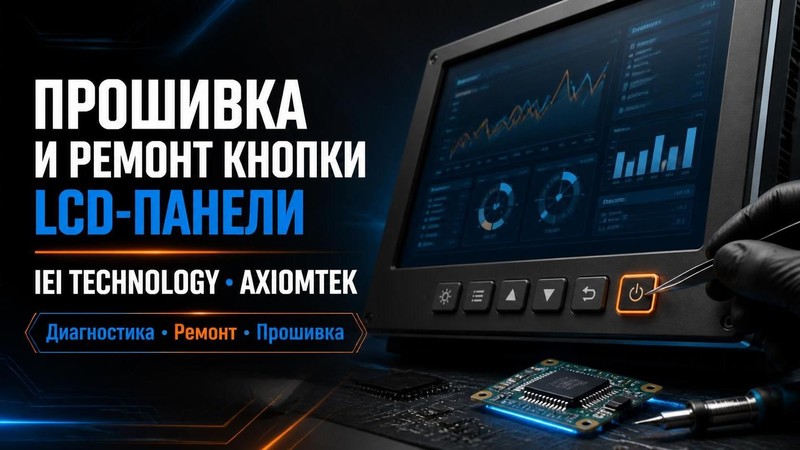 Прошивка и ремонт кнопки LCD панели IEI Technology, Axiomtek