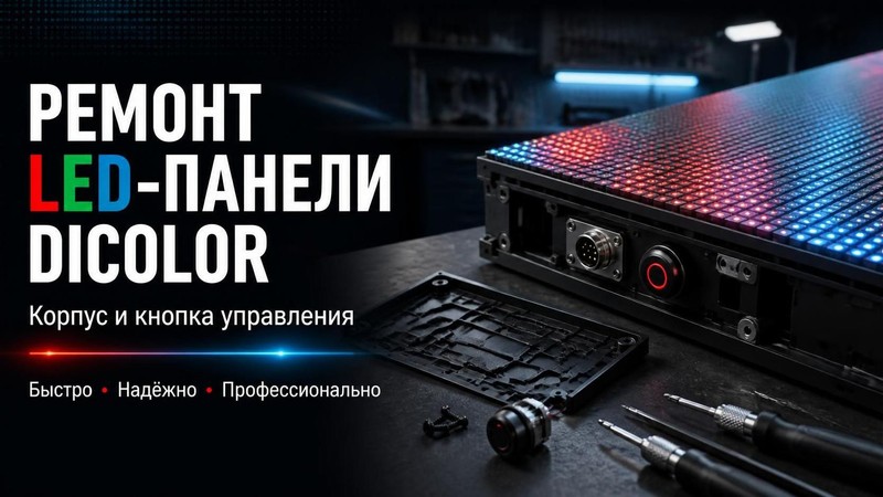 Ремонт корпуса и кнопки LED панели Dicolor