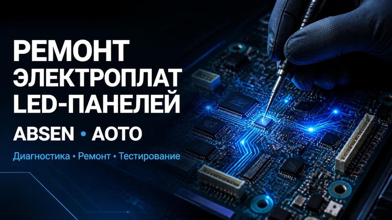 Ремонт электроплаты LED панели Absen, AOTO