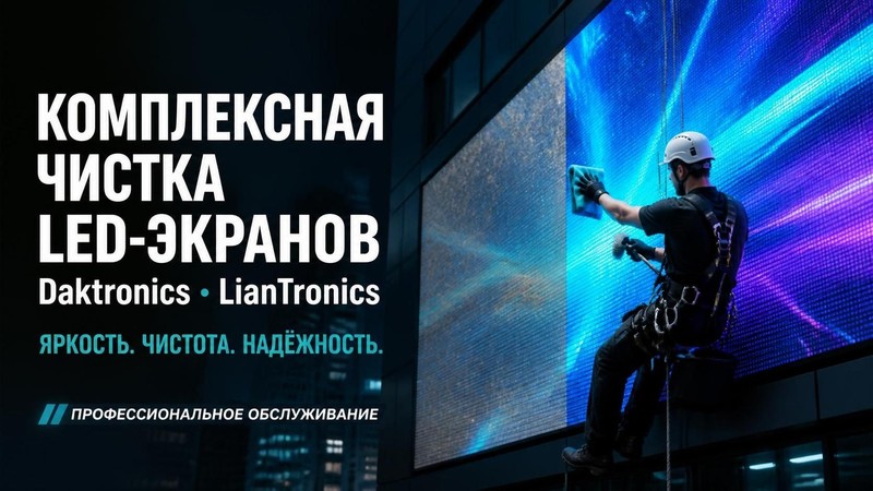 Комплексная чистка LED экранов Daktronics, LianTronics