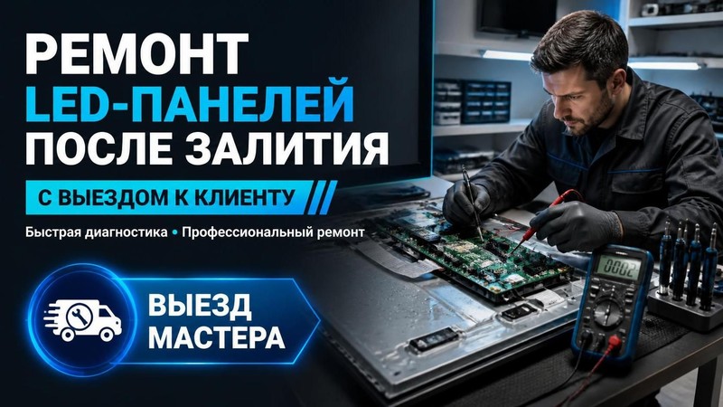 Ремонт LED панелей после залития с выездом