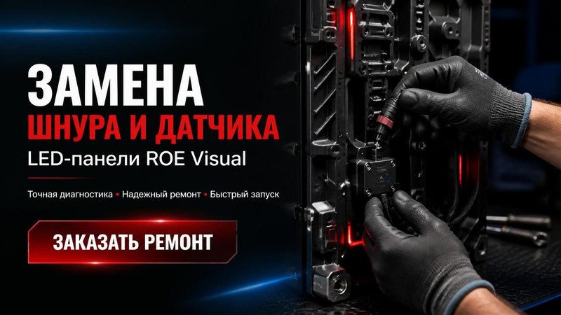 Замена шнура и датчика в LED панели ROE Visual